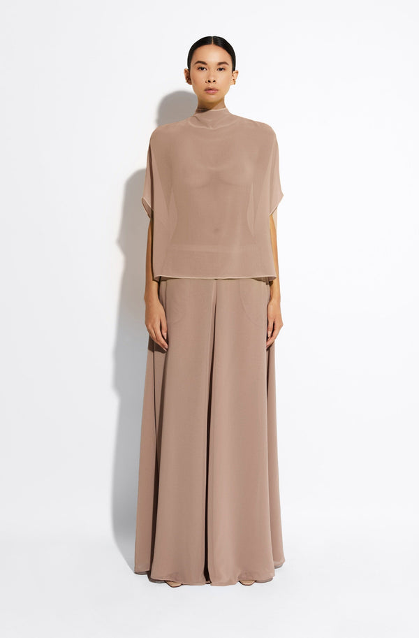 Sally Lapointe Lightweight Georgette Wide Leg Pant With Pockets