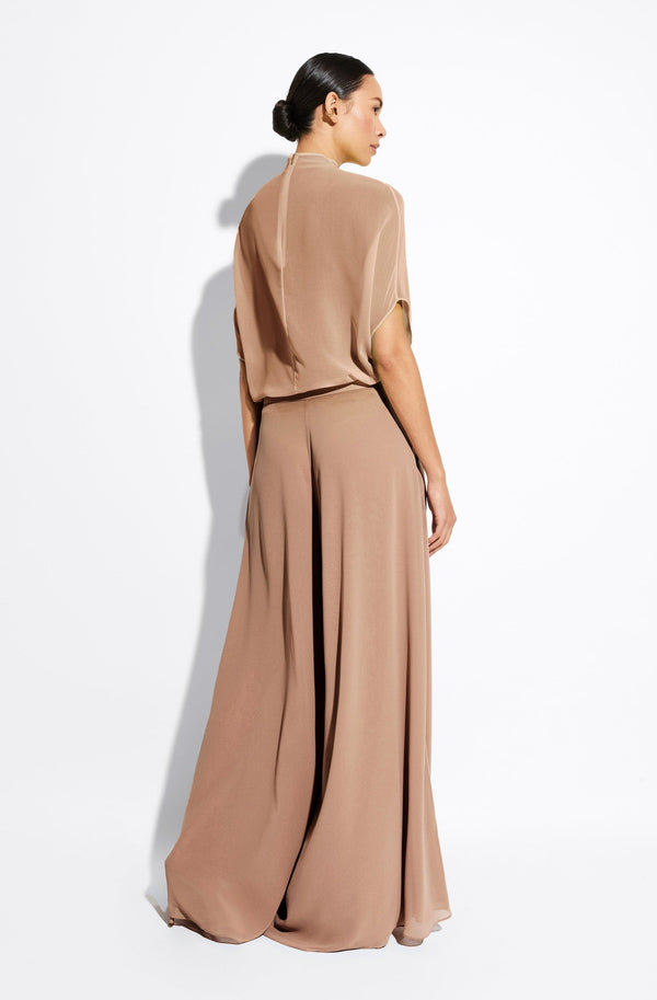 Sally Lapointe Lightweight Georgette Wide Leg Pant With Pockets