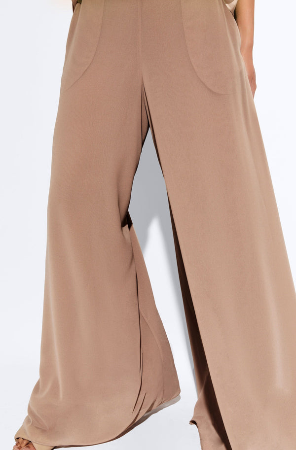 Sally Lapointe Lightweight Georgette Wide Leg Pant With Pockets