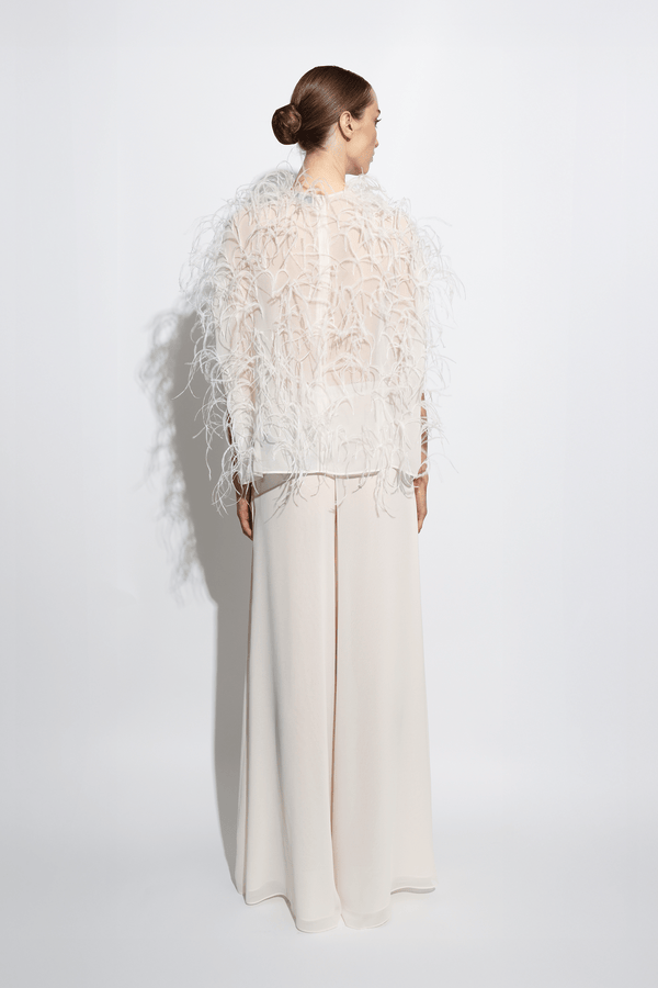 Sally Lapointe Lightweight Georgette Wide Leg Pant With Pockets