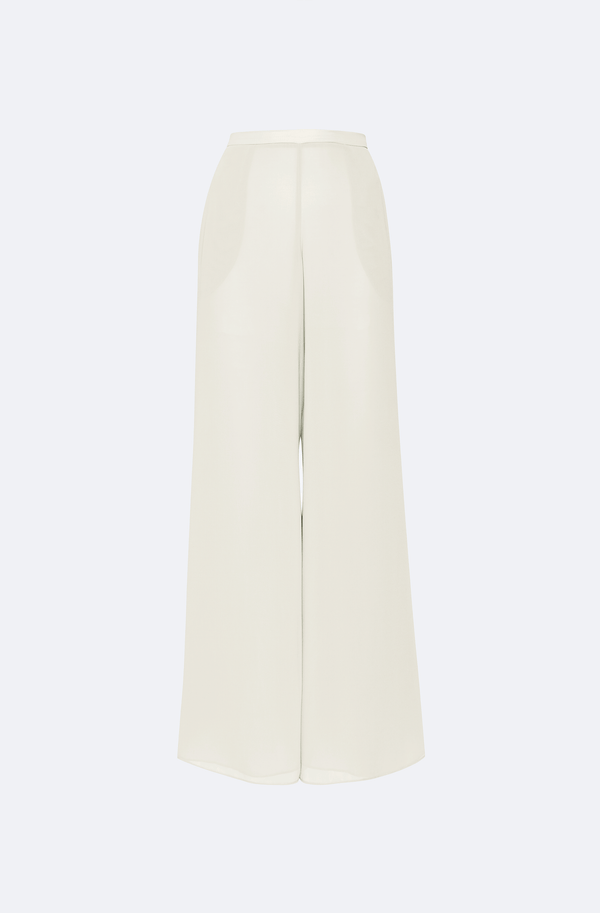 Sally Lapointe Lightweight Georgette Wide Leg Pant With Pockets