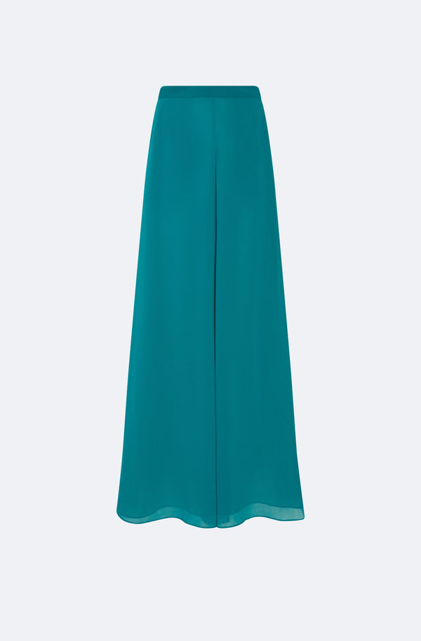 sally lapointe Lightweight Georgette Wide Leg Pant With Pockets