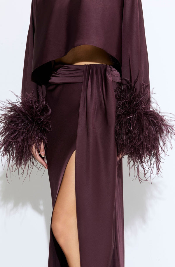 Sally Lapointe Lightweight Satin Asymmetric Maxi Skirt