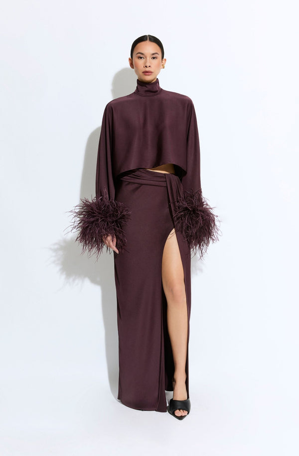 sally lapointe Lightweight Satin Asymmetric Maxi Skirt