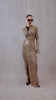 Sally Lapointe Metallic Snake Jersey Long Sleeve Ruched Gown