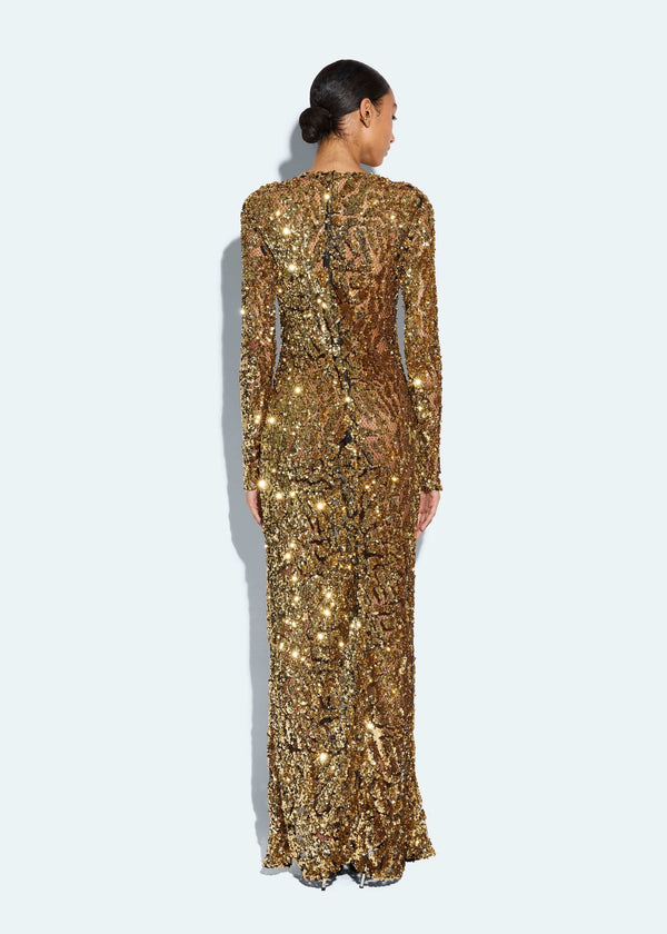 Sally Lapointe Abstract Sequin Gown