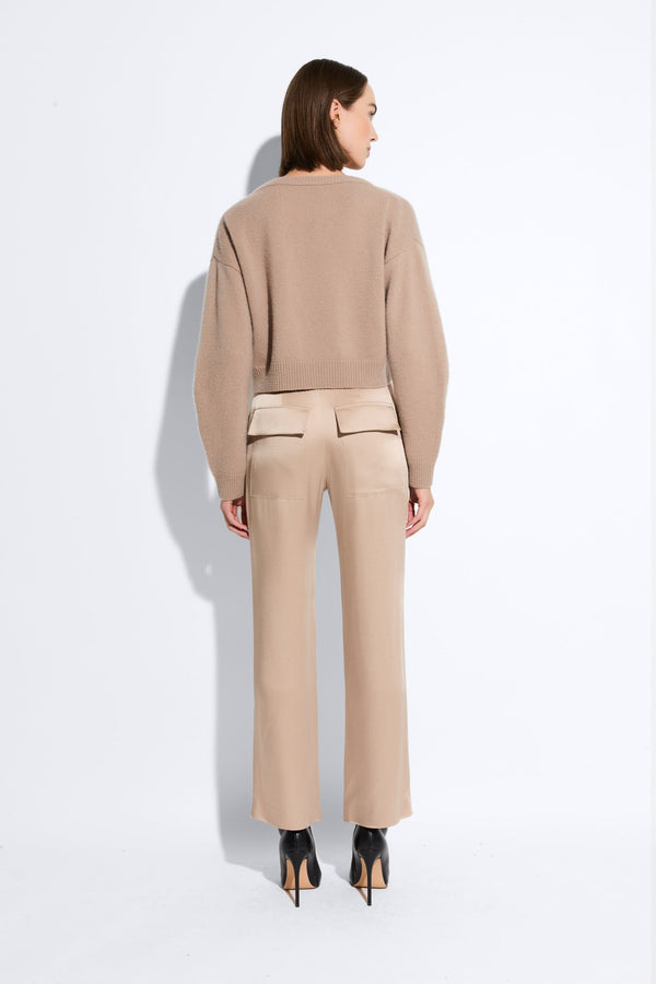 Sally Lapointe Cashmere Cropped V Neck Sweater