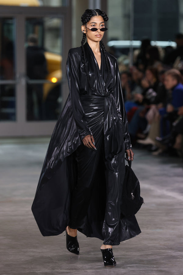 Sally Lapointe Coated Jersey Wrap Top