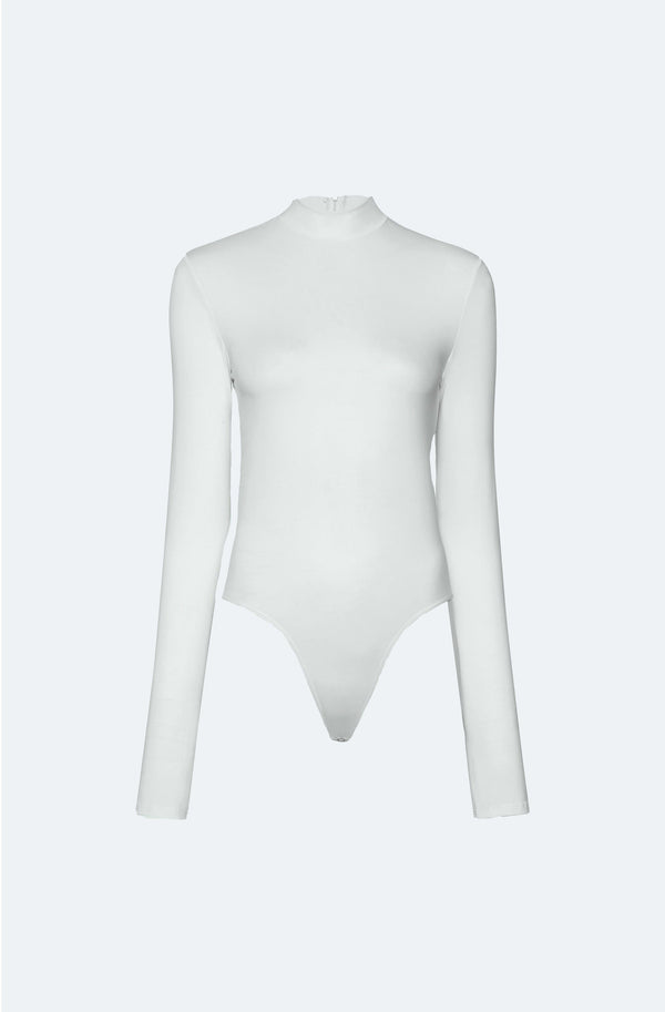 Sally Lapointe Compact Jersey Mock Neck Bodysuit