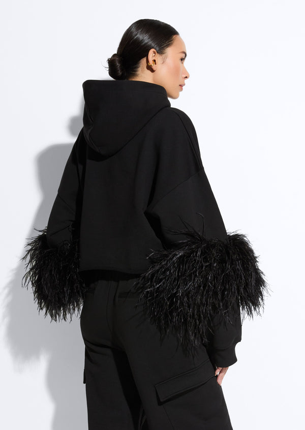 Sally Lapointe Cotton Sweatshirt With Feathers