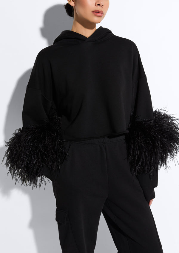 Sally Lapointe Cotton Sweatshirt With Feathers