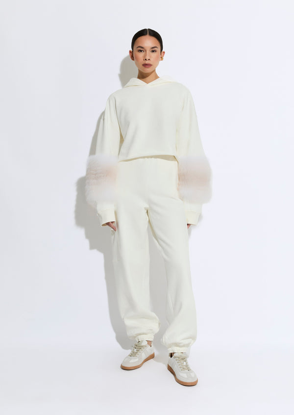 Sally Lapointe Cotton Sweatshirt With Fur