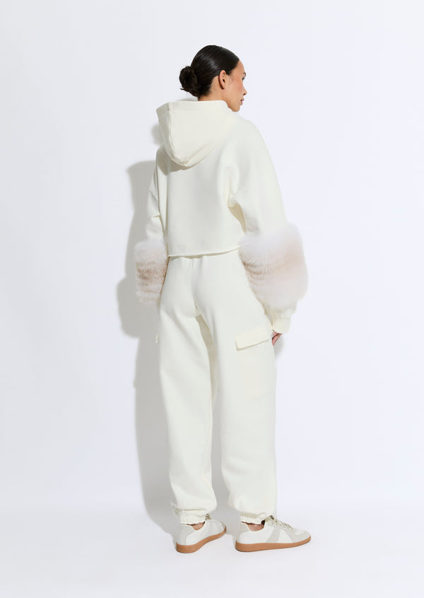 Sally Lapointe Cotton Sweatshirt With Fur