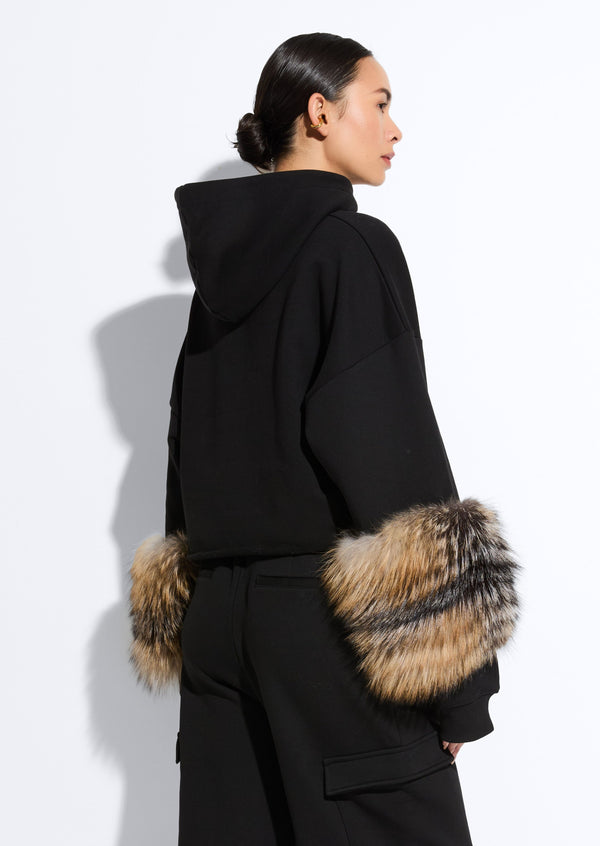 Sally Lapointe Cotton Sweatshirt With Fur