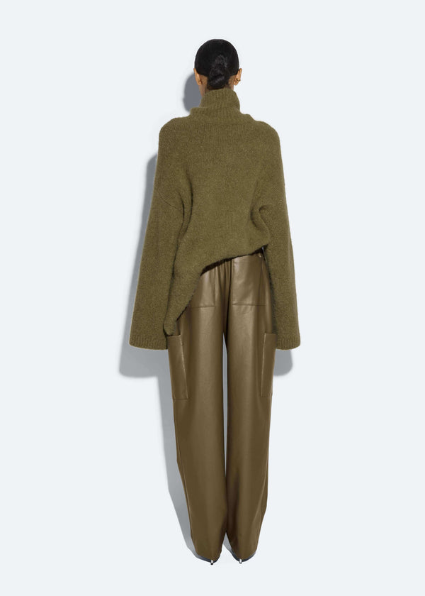 Sally Lapointe Faux Leather Tapered Trouser