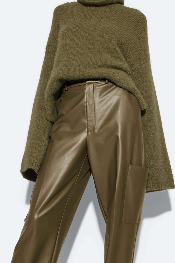 Sally Lapointe Faux Leather Tapered Trouser