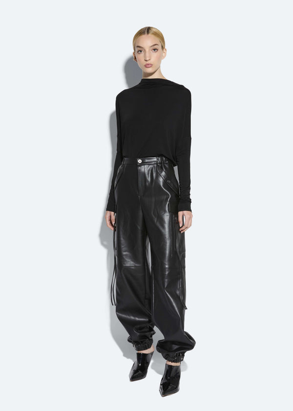 Sally Lapointe Faux Leather Utility Jogger Pant