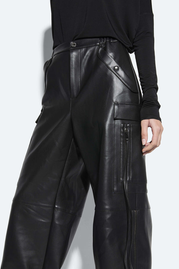 Sally Lapointe Faux Leather Utility Jogger Pant