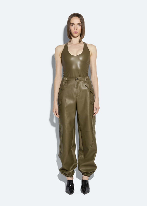 Sally Lapointe Faux Leather Utility Jogger Pant