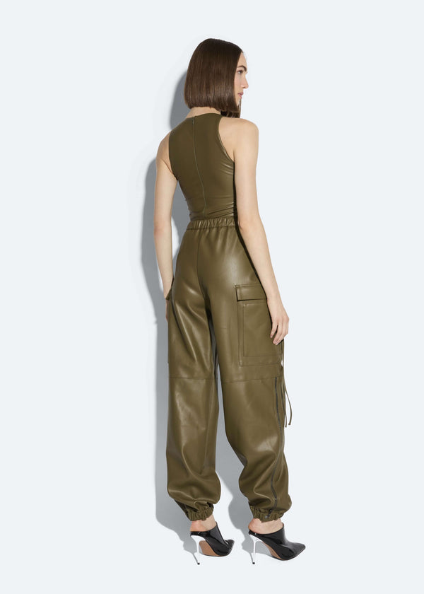 Sally Lapointe Faux Leather Utility Jogger Pant