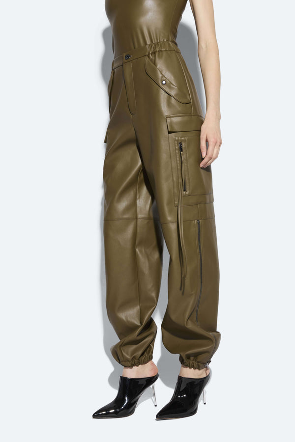 Sally Lapointe Faux Leather Utility Jogger Pant