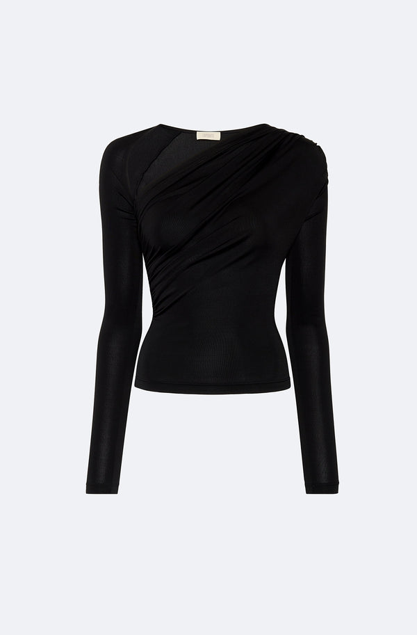 Sally Lapointe Jersey Asymmetrical Ruched Top