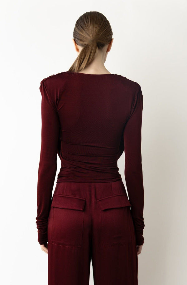 Sally Lapointe Jersey Cowl Neck Bandeau Top