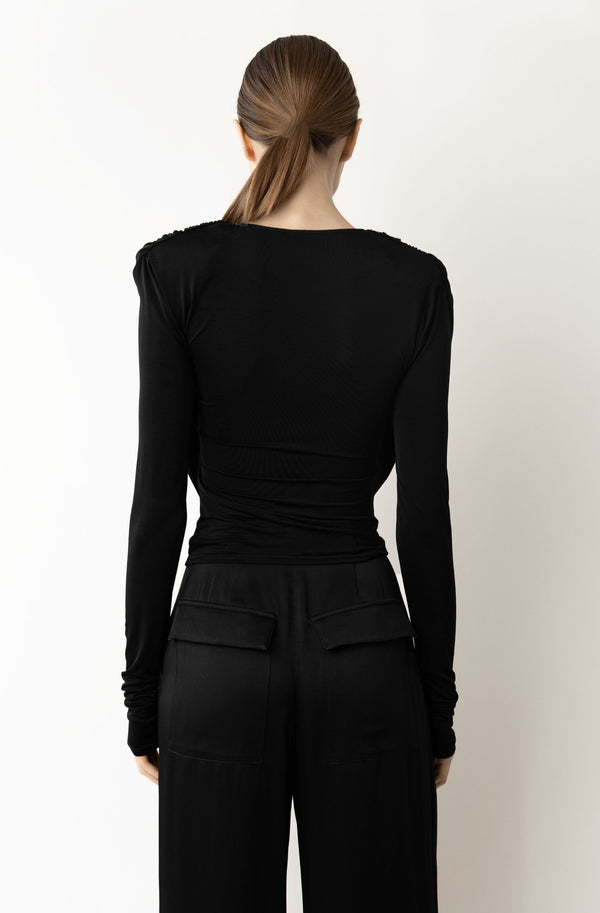 Sally Lapointe Jersey Cowl Neck Bandeau Top