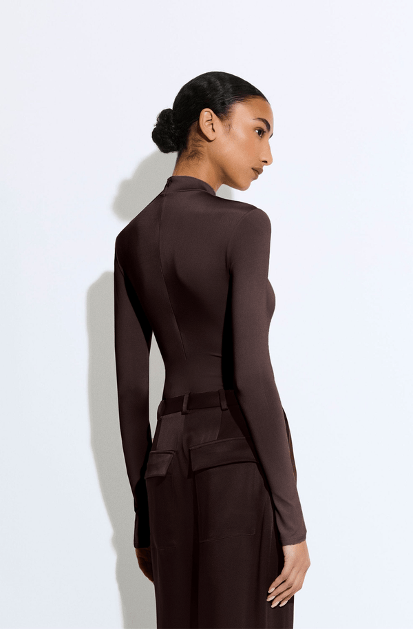 Sally Lapointe Jersey Mock Neck Bodysuit