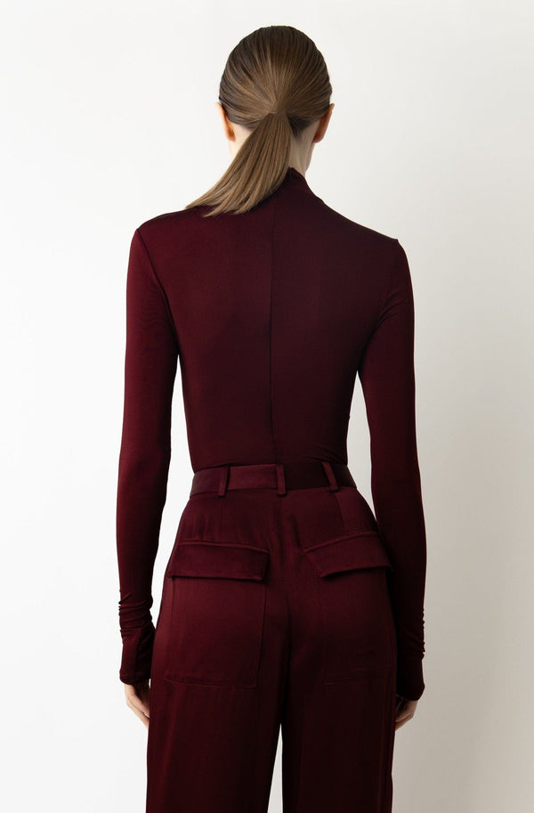 Sally Lapointe Jersey Mock Neck Bodysuit