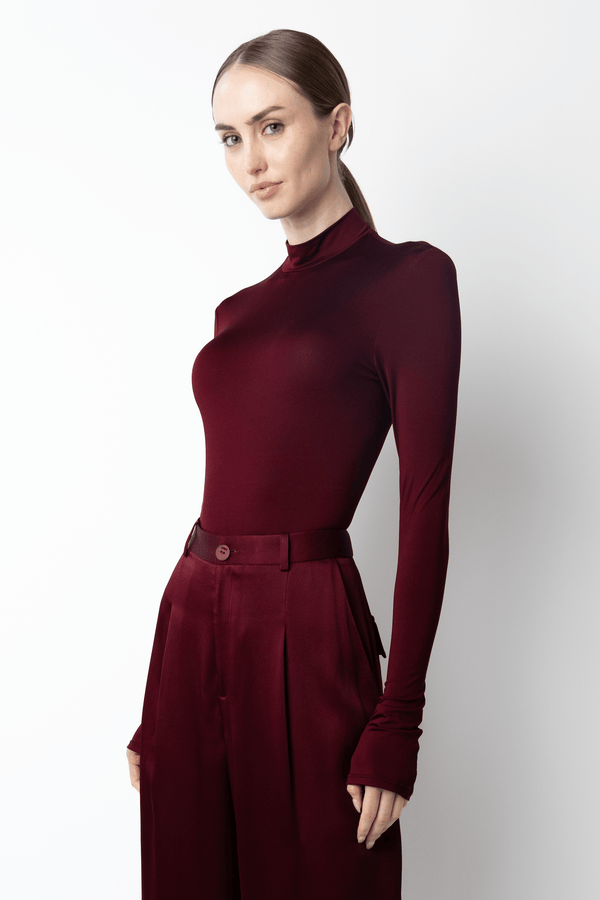 Sally Lapointe Jersey Mock Neck Bodysuit