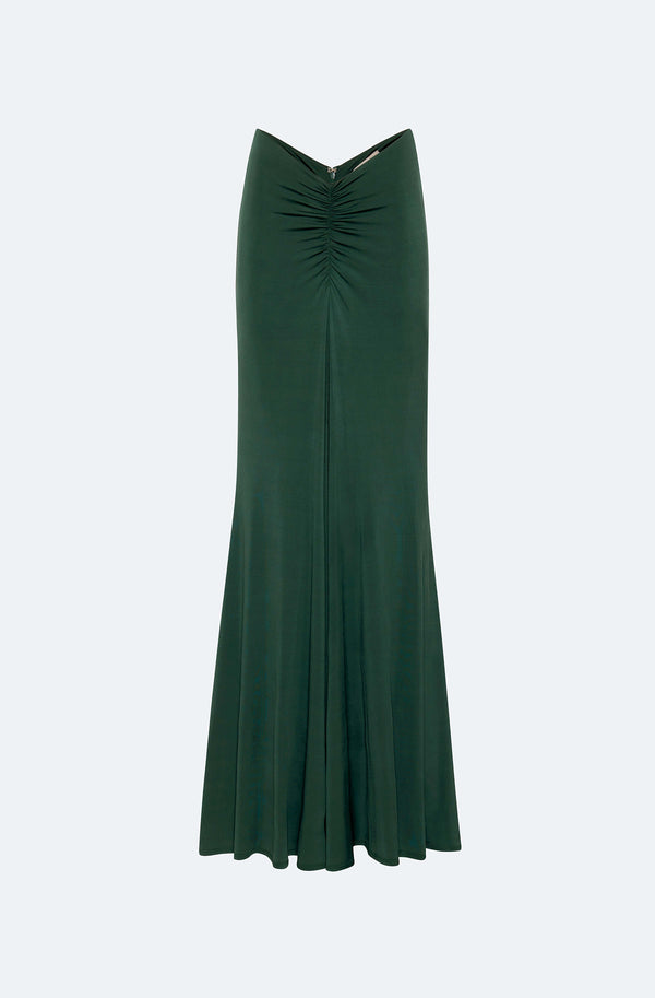 Sally Lapointe Jersey Ruched Maxi Skirt