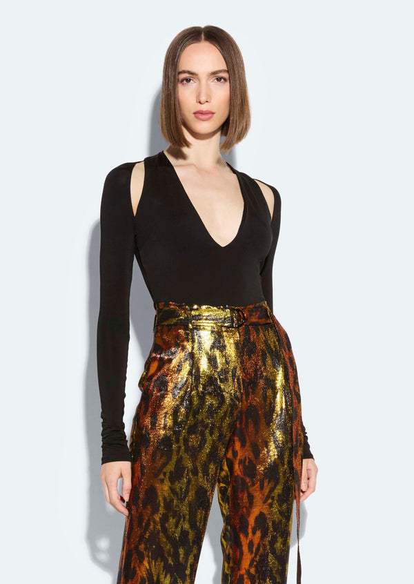 sally lapointe Jersey V Neck Bodysuit