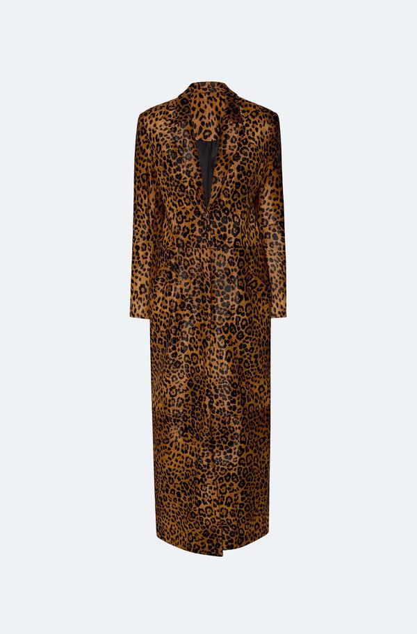 Sally Lapointe Leopard Calf Hair Coat