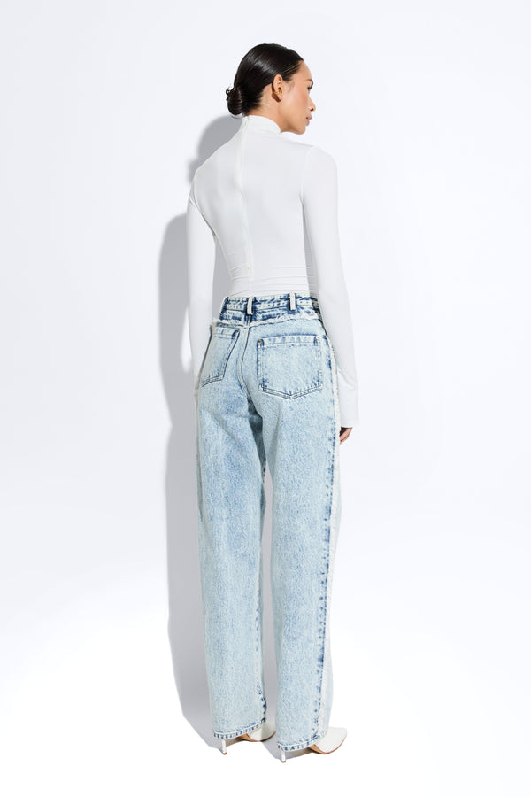 Sally Lapointe Lightwash Denim Double Seam Pant