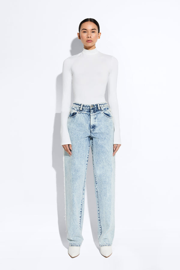sally lapointe Lightwash Denim Double Seam Pant