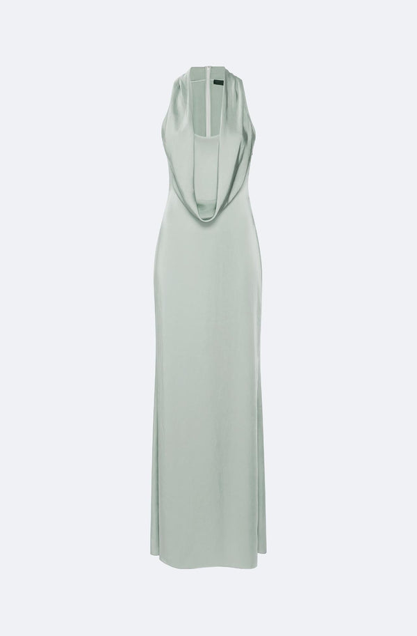 Sally Lapointe Lightweight Satin Cowl Neck Gown
