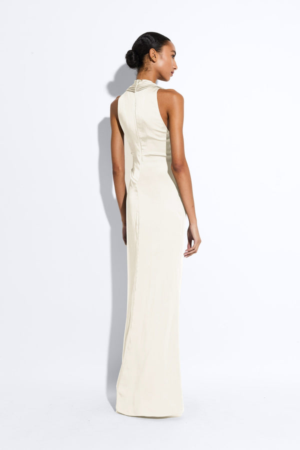 Sally Lapointe Lightweight Satin Cowl Neck Gown