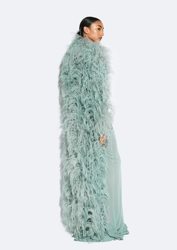 Sally Lapointe Marbled Feathers Coat