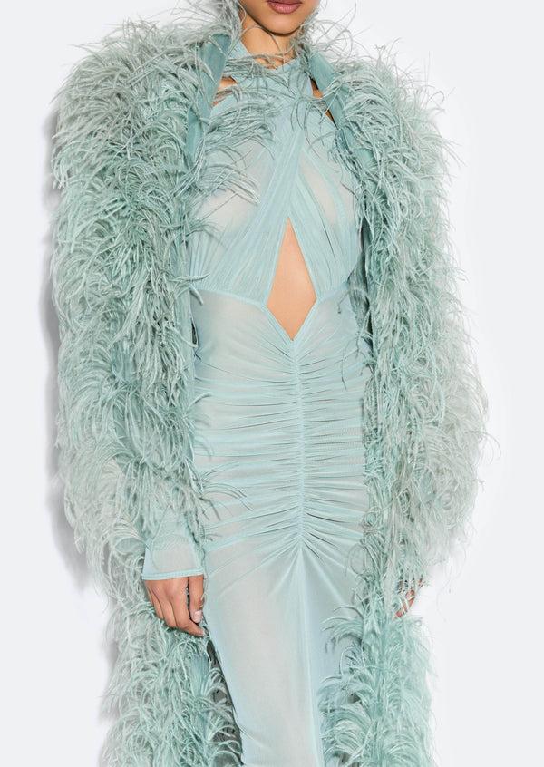 Sally Lapointe Marbled Feathers Coat