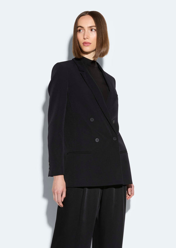 Sally Lapointe Matte Crepe Double Breasted Blazer
