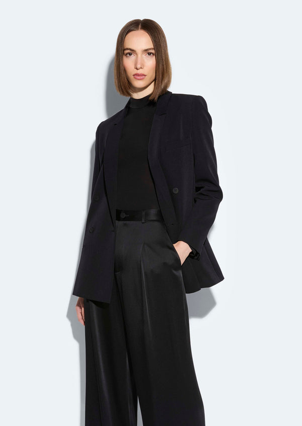 Sally Lapointe Matte Crepe Double Breasted Blazer