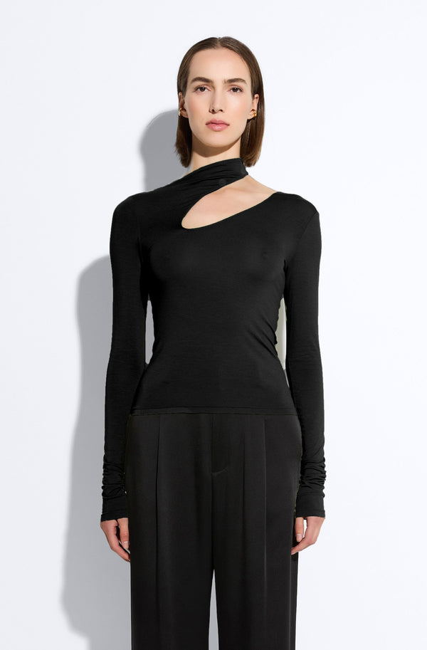 Sally Lapointe Matte Viscose Asymmetric Top