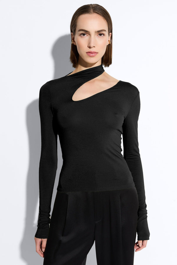 Sally Lapointe Matte Viscose Asymmetric Top