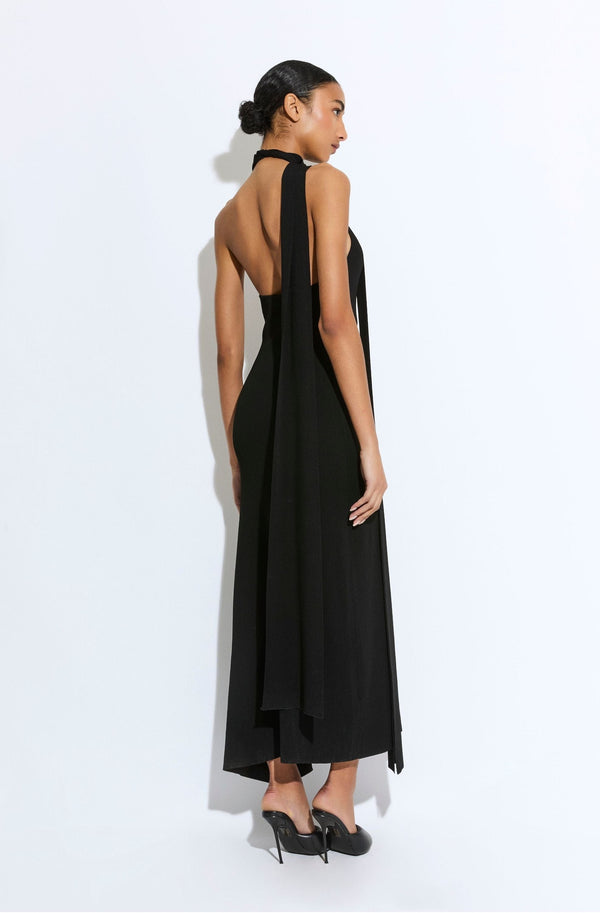 Sally Lapointe Matte Viscose Halterneck Dress