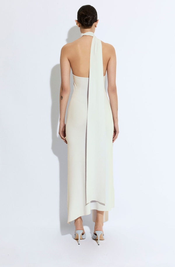 Sally Lapointe Matte Viscose Halterneck Dress