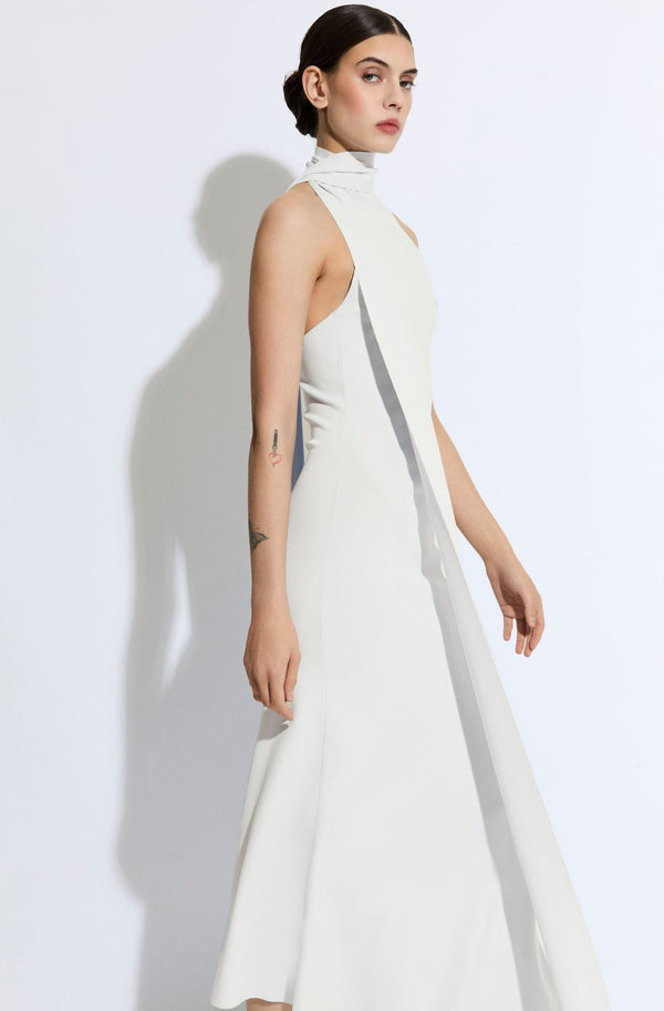Sally Lapointe Matte Viscose Halterneck Dress