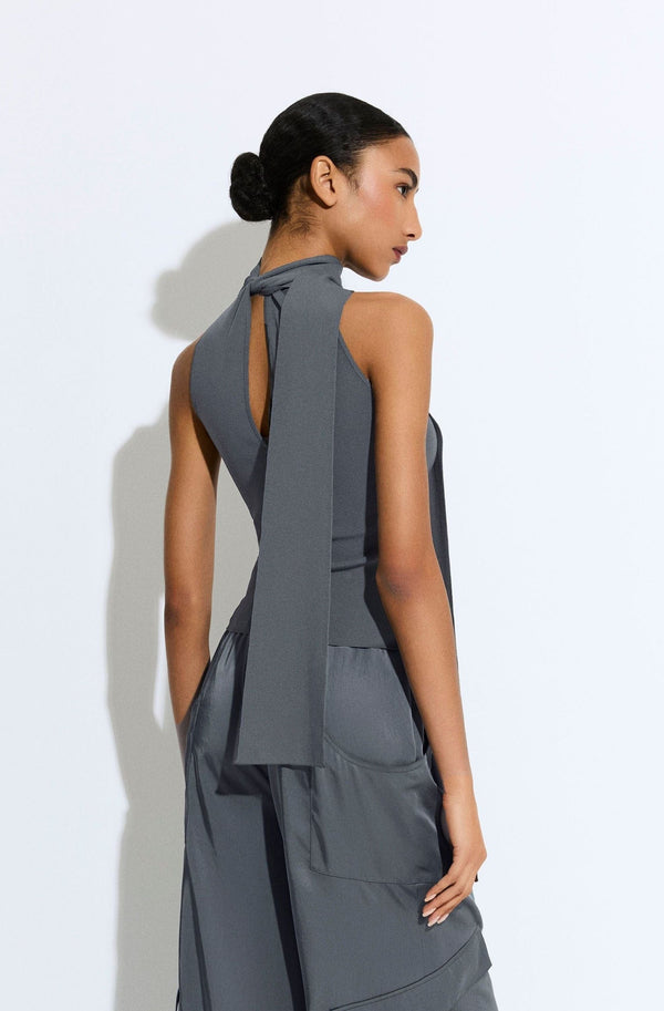 Sally Lapointe Matte Viscose Halterneck Top