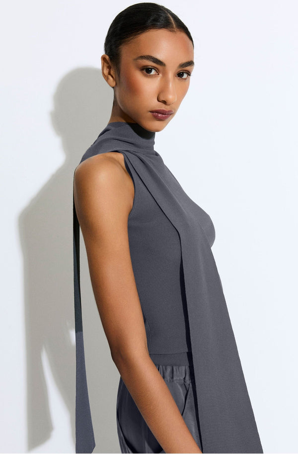 Sally Lapointe Matte Viscose Halterneck Top