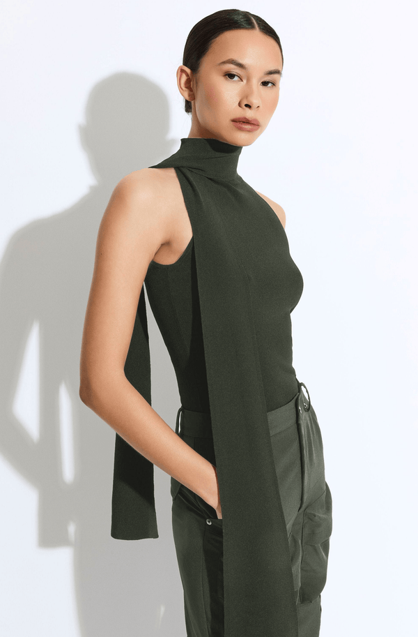 sally lapointe Matte Viscose Halterneck Top